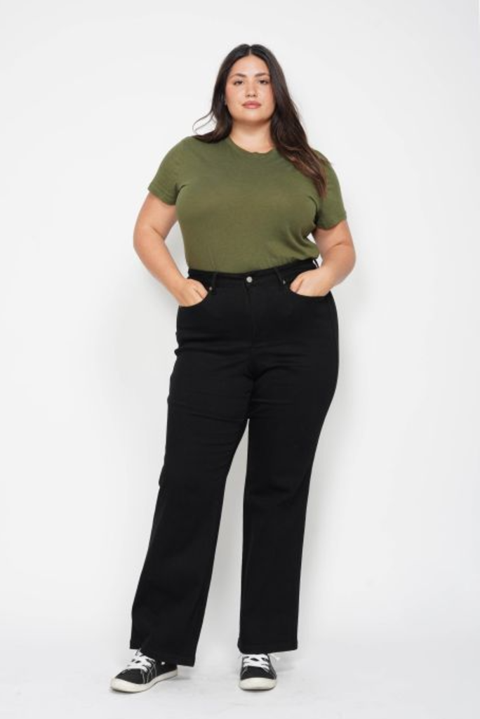 High waiste tummy control classic straight jeans-Judy Blue Size 15