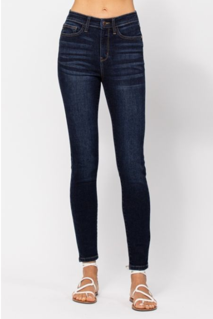 High waist skinny jeans with handsanding-Judy Blue Size 24