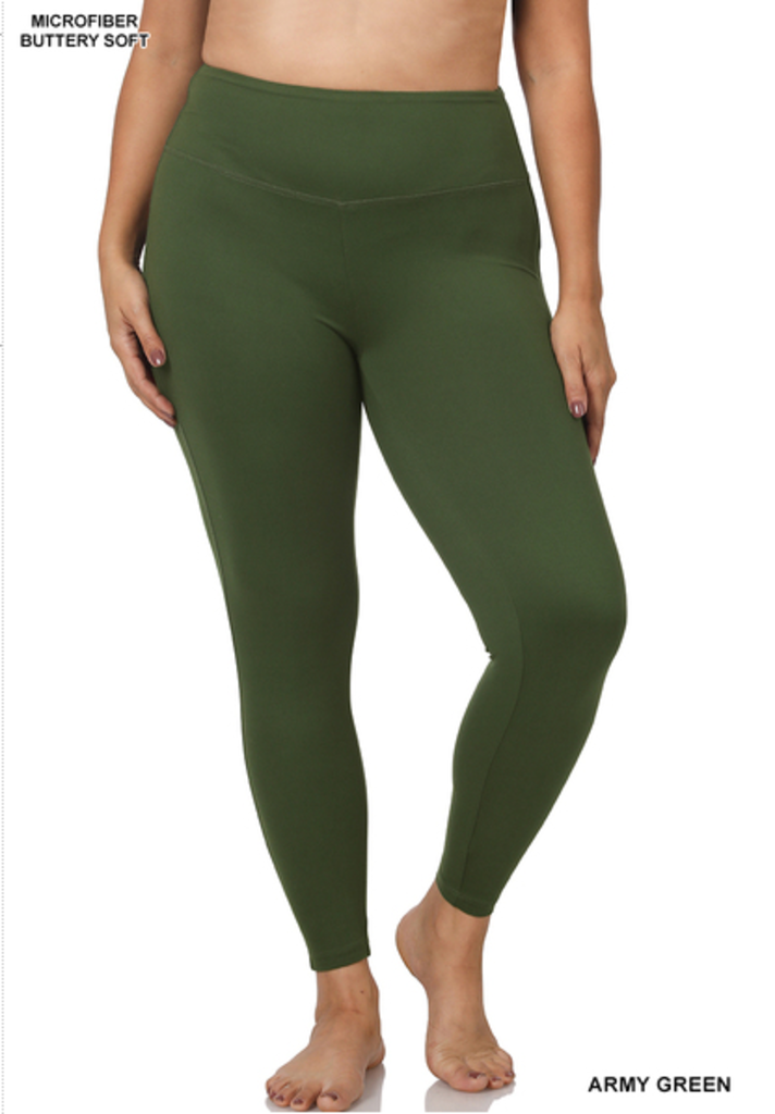 Brushed Microfiver Full Length Leggings 3X