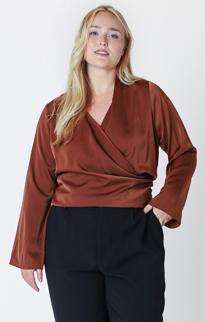 Soft wrap blouse-Dex Plus Size XL