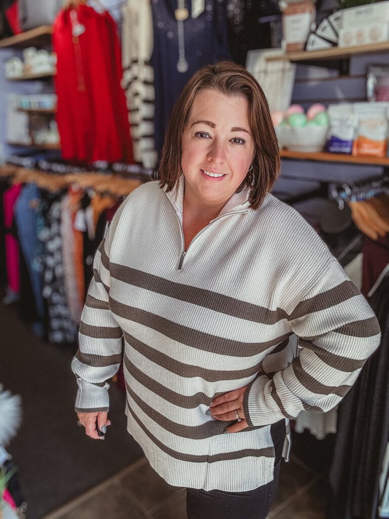 Half zip sweater-Dex Plus Size 1X