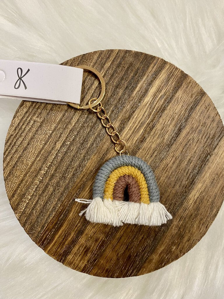 Rainbow Tassel Keychain-Grey