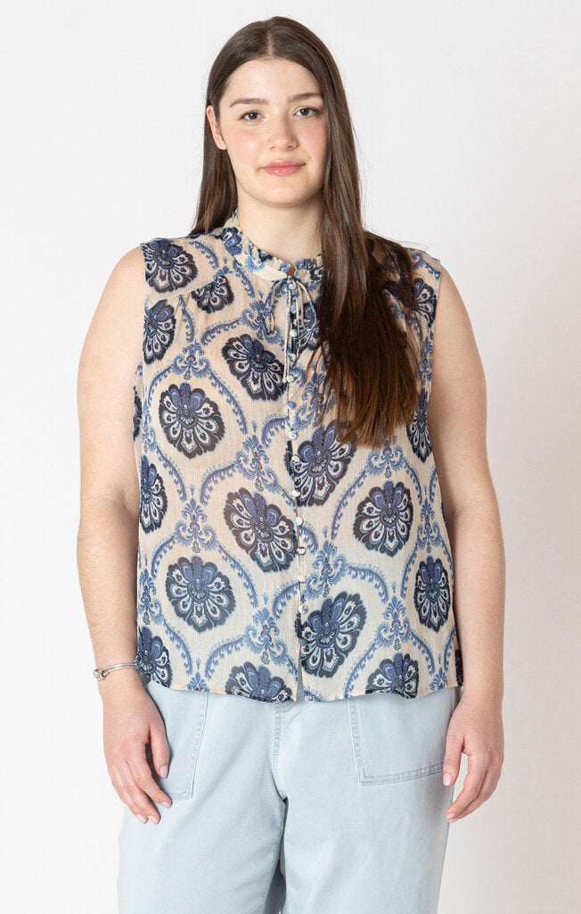 Smocked Shoulder Blouse-Dex plus XL