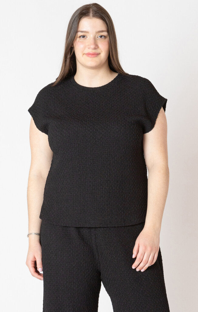 Drop shoulder textured top-Dex Plus-XL