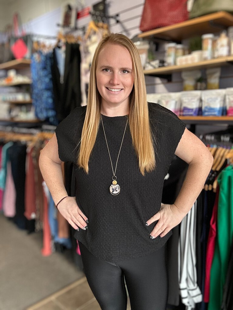 Drop shoulder textured top-Dex Plus-XL