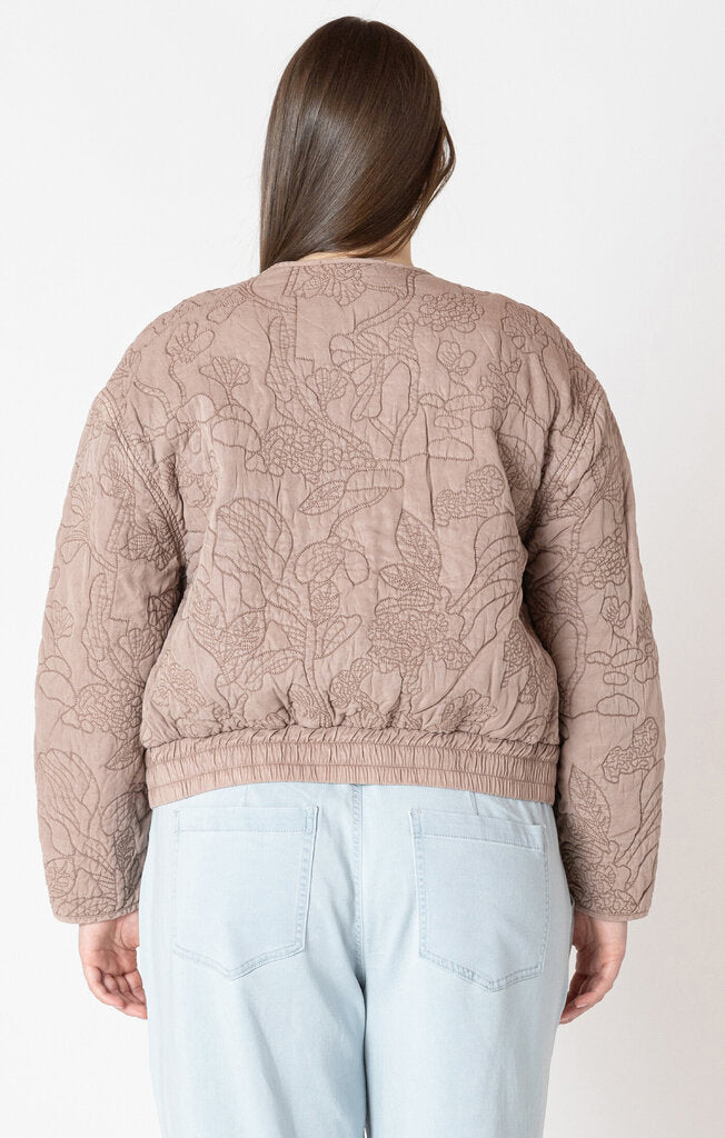 Floral Quilted Bomber Jacket 2X