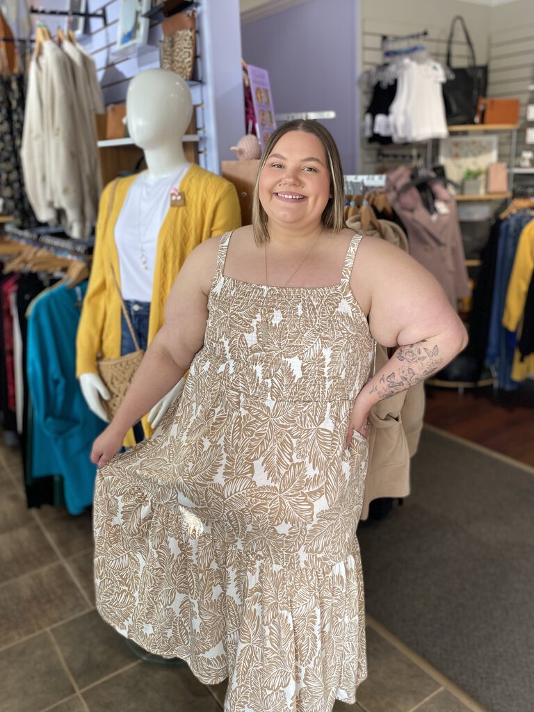 Smocked Midi Dress XL