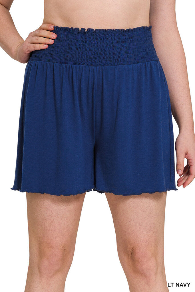 Smocked waist shorts 1X