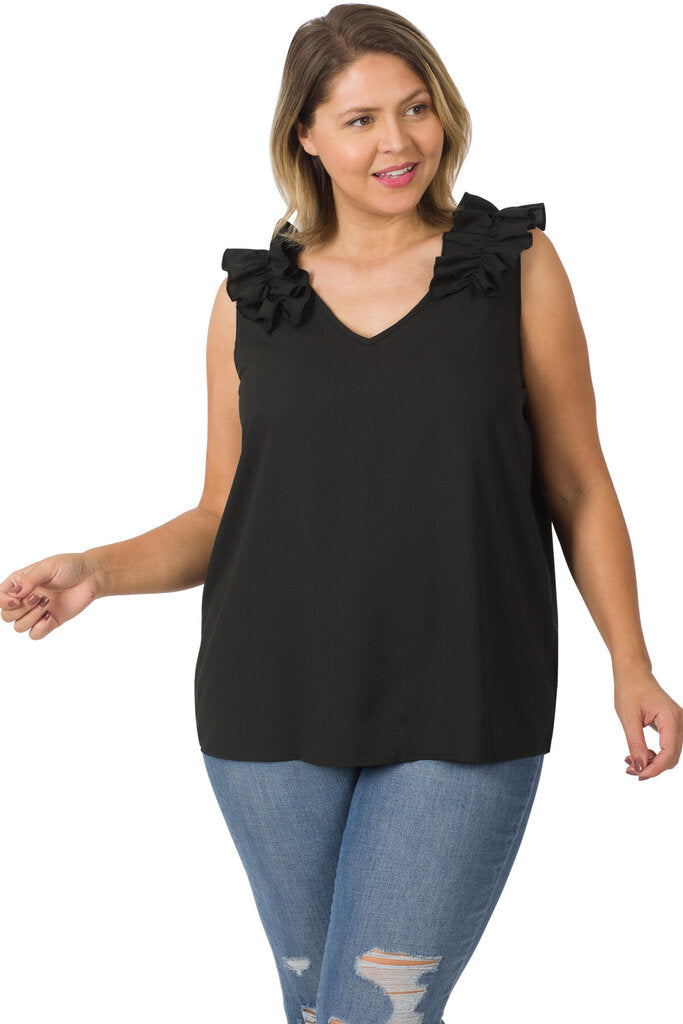 Ruffle timeless sleeve top 3X