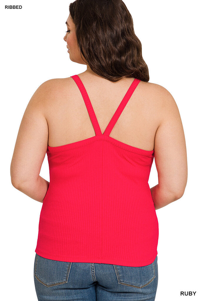 Ribbed crop cami 2X