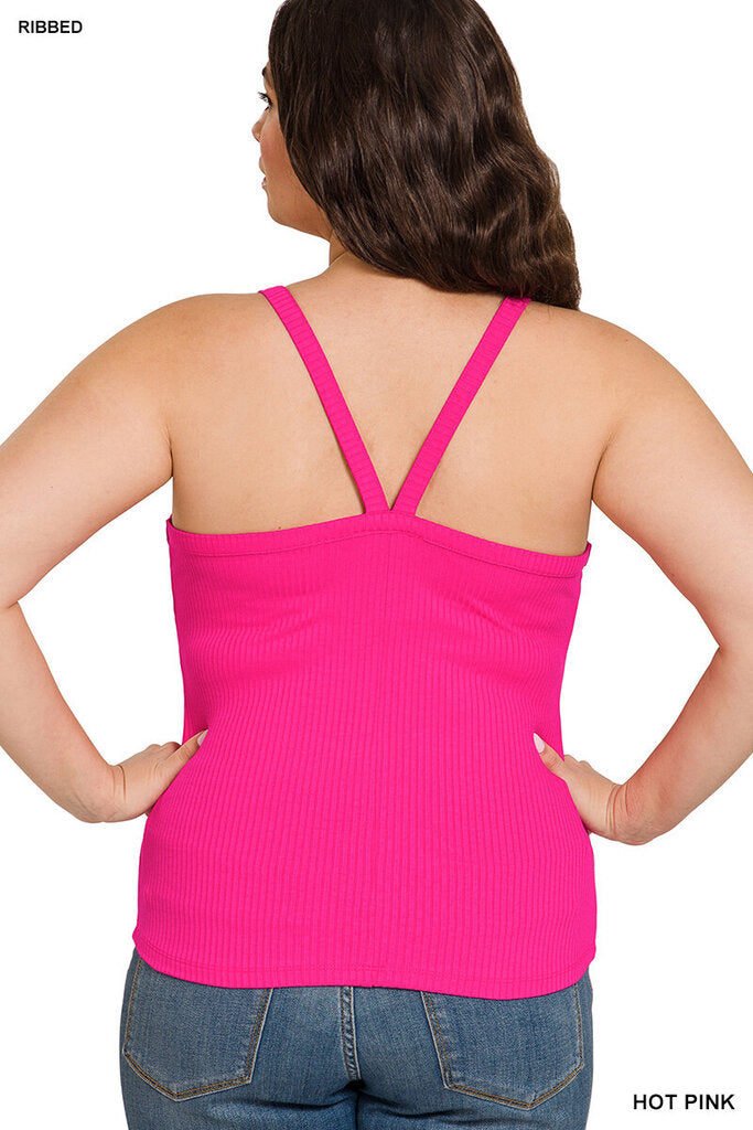 Ribbed crop cami 3x