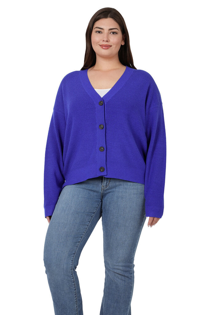 Viscose button up sweater 1X