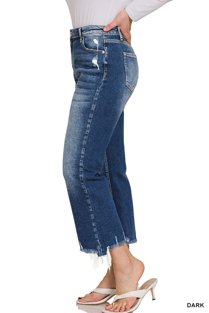 Cropped flare denim pant Size 36