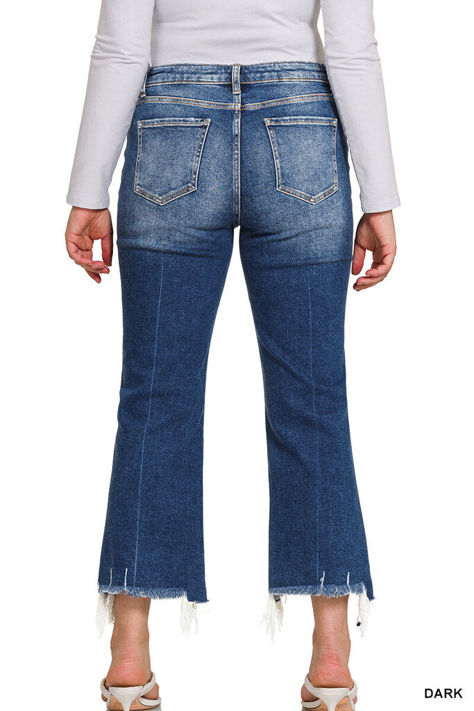Cropped flare denim pant Size 34