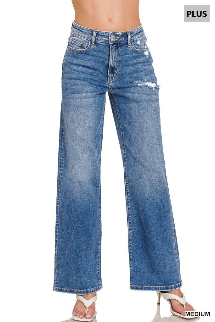 Straight leg high waist denim pants Size 34