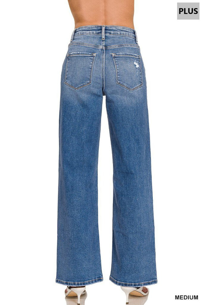 Straight leg high waist denim pants Size 34