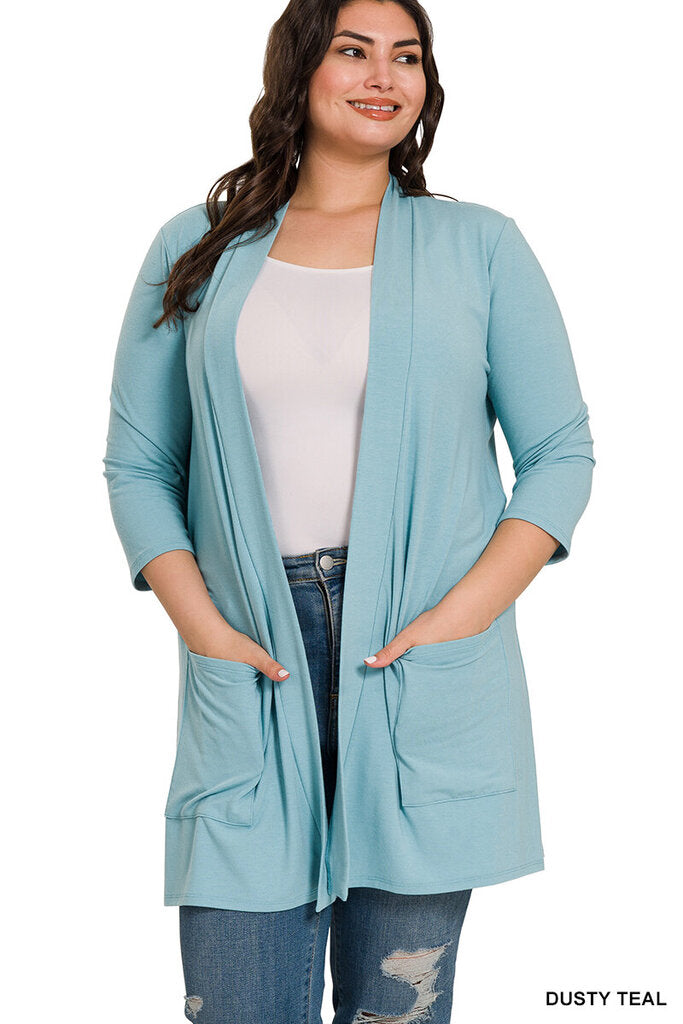 Slouchy pocket cardigan 1X