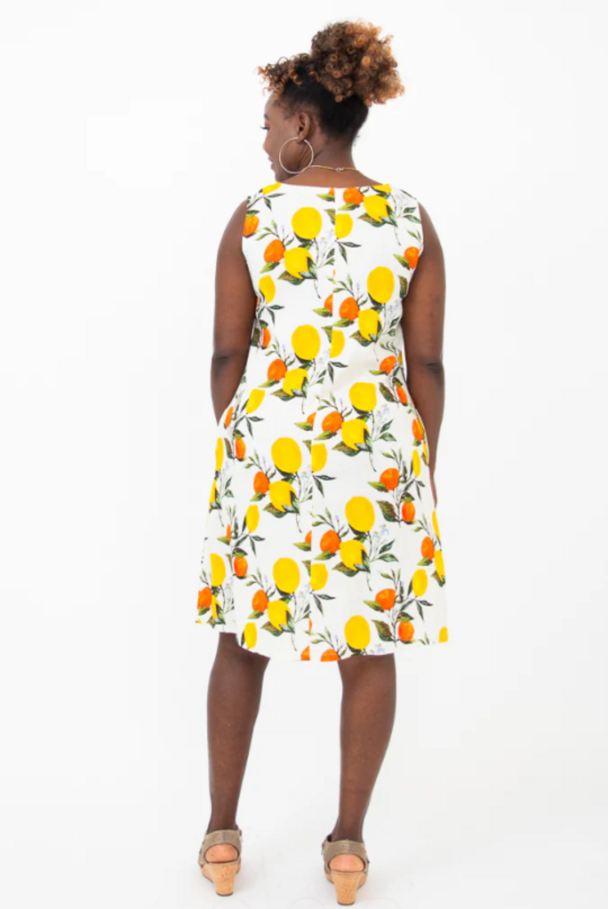 Velma Dress, Lemonade, Linen Bamboo 1X