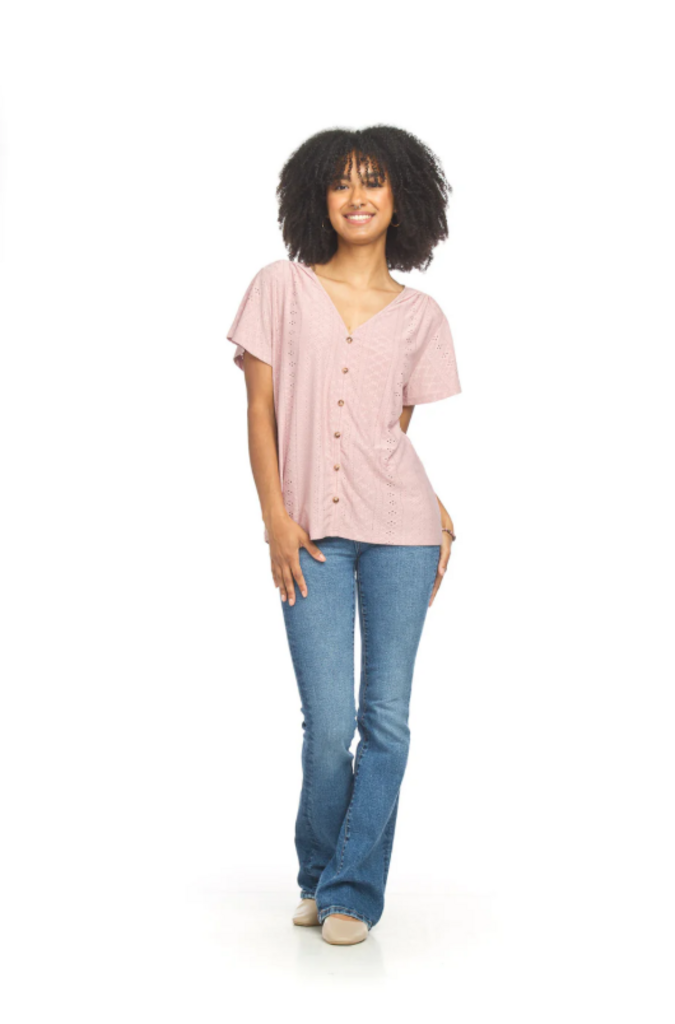 Jill Blush button detail top Large