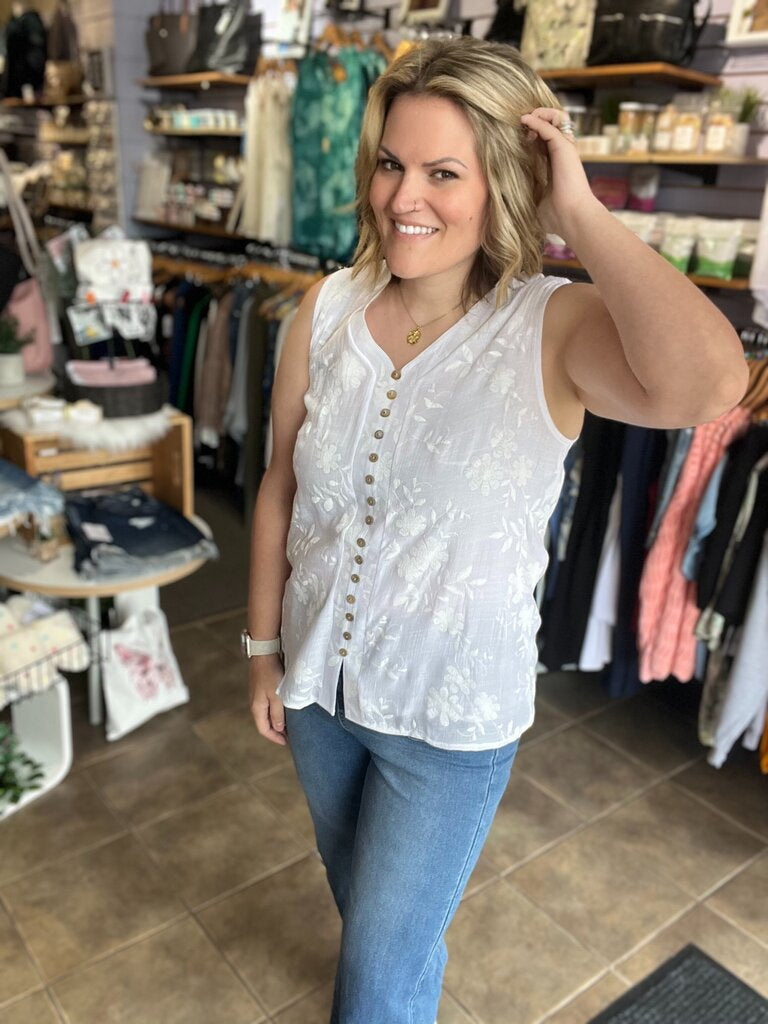 The Sarah sleeveless detail top Large