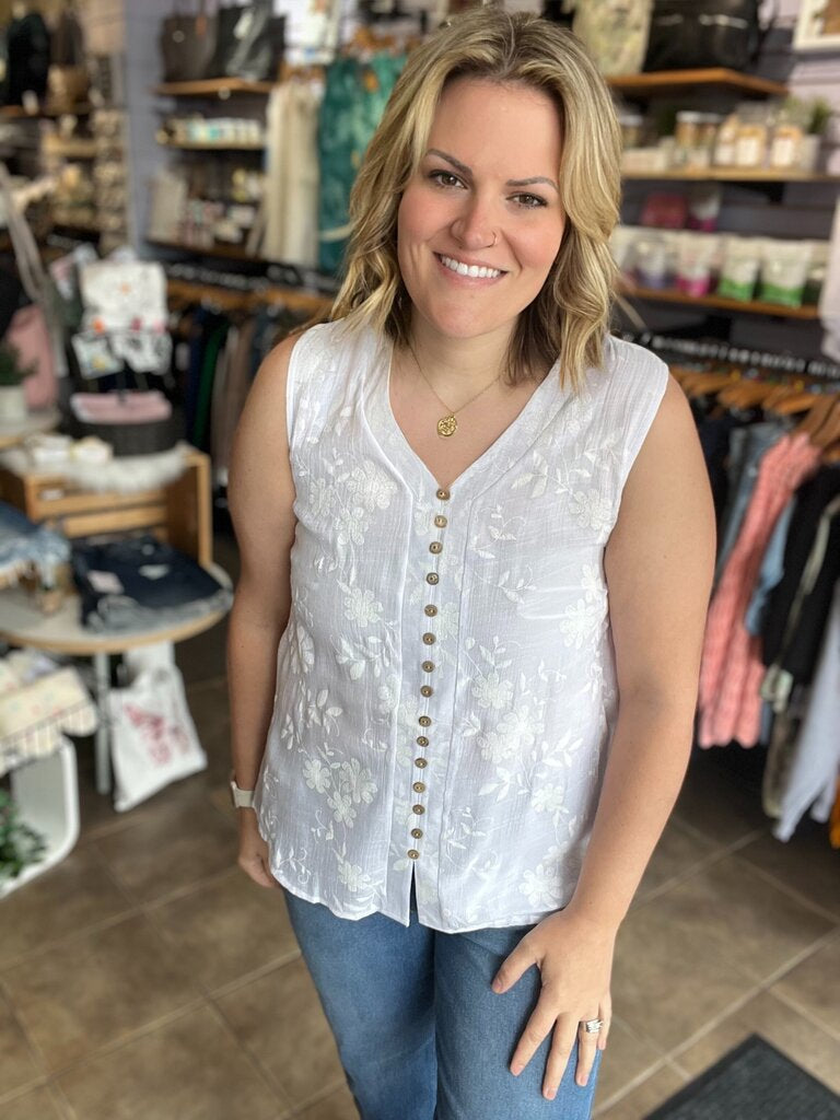 The Sarah sleeveless detail top Large