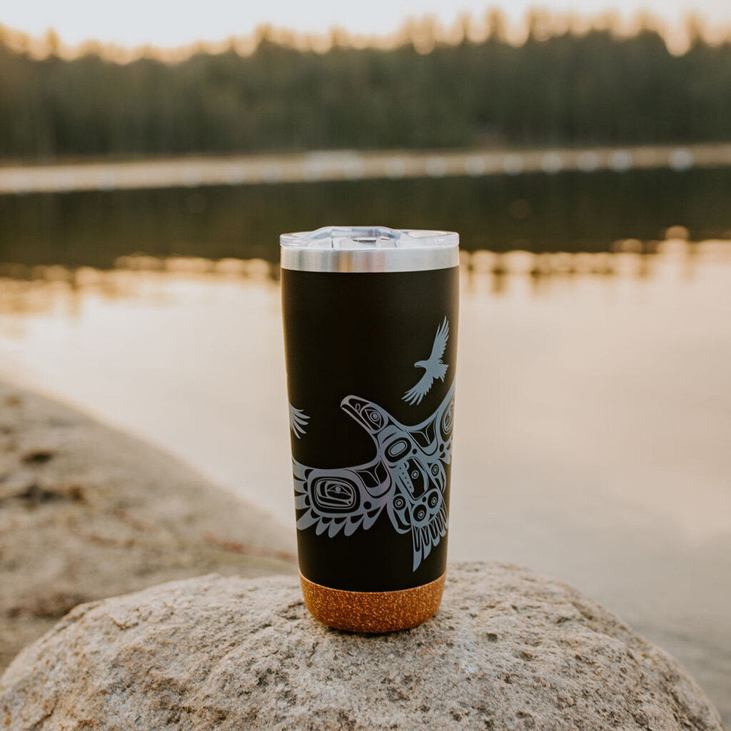 Cork Base Travel Mugs - Soaring Eagle by Corey