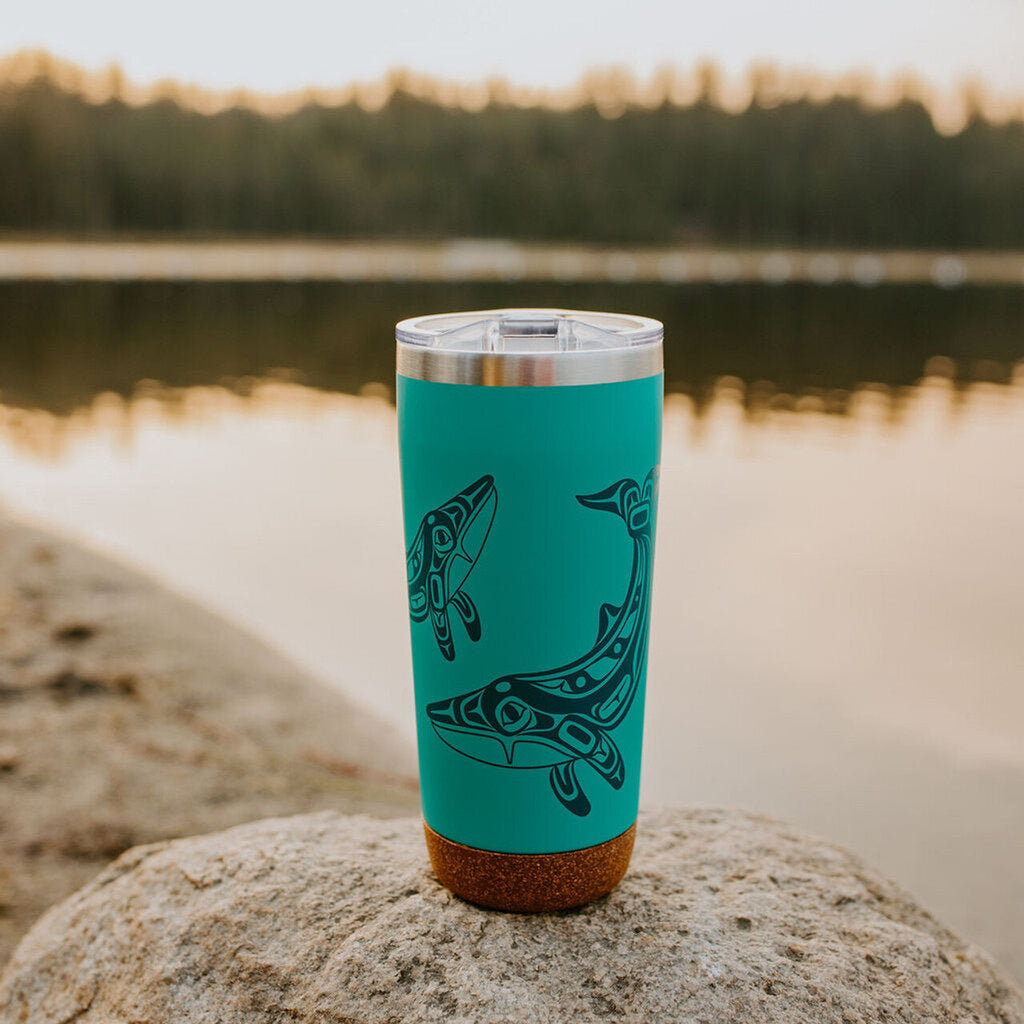 Cork Base Travel Mugs - Humpback Whale by Gordon