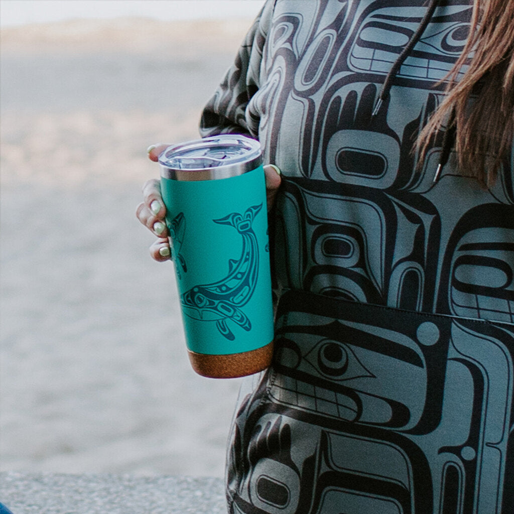 Cork Base Travel Mugs - Humpback Whale by Gordon