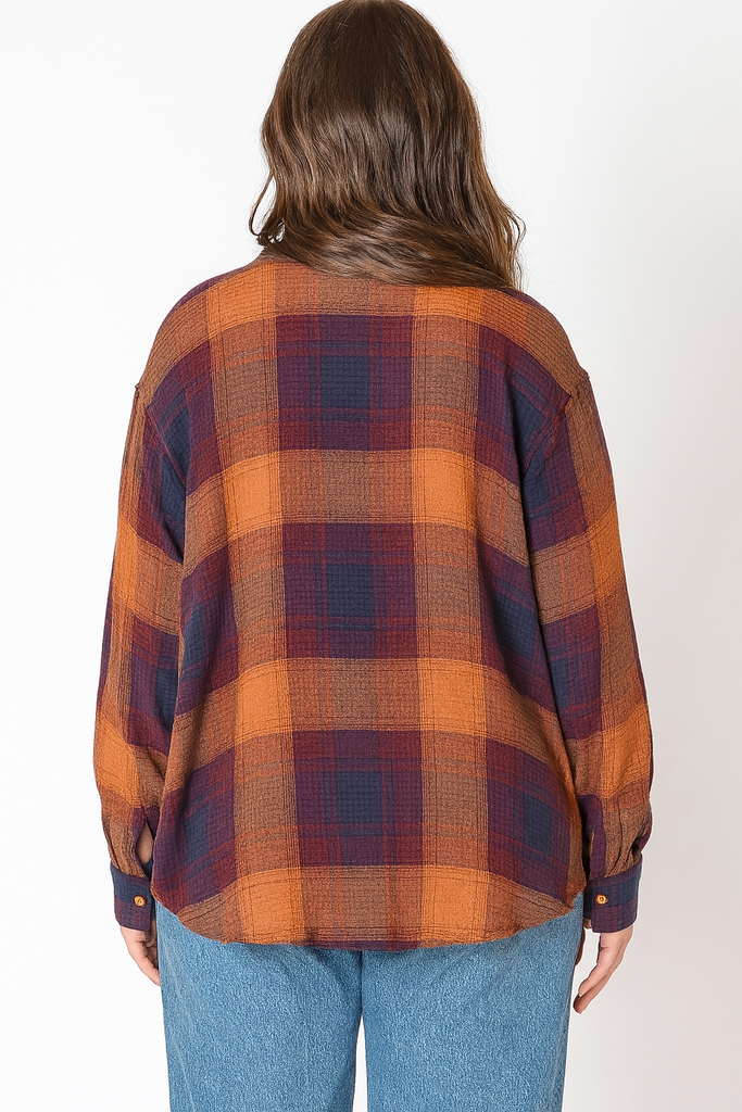 Textured Plaid Shirt 2X