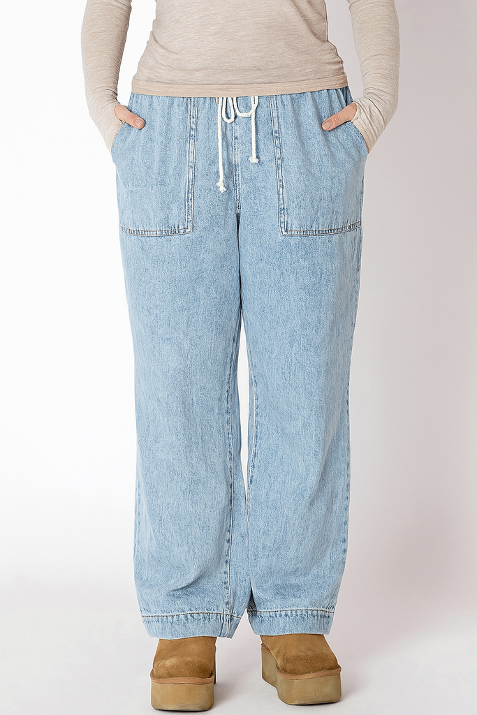 Wide Leg Denim Pant 2X