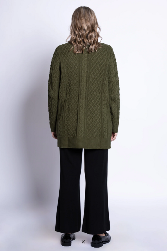 Jenny Cardigan, Khaki, Cotton 2x