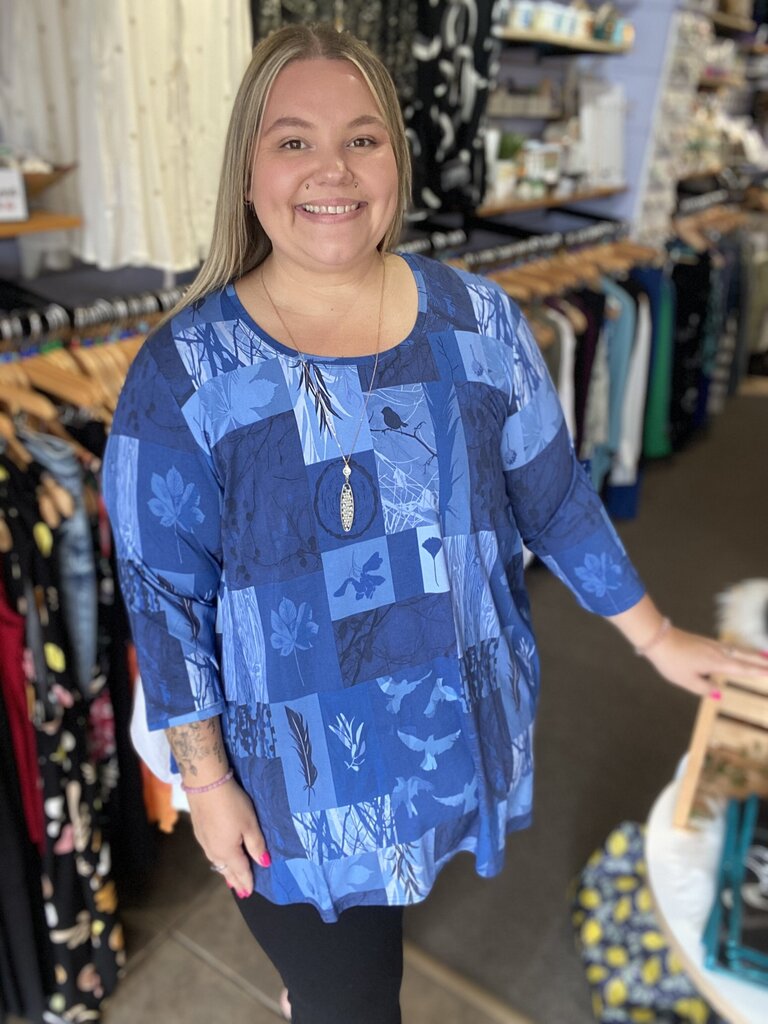 Jazz 3/4 Top, Blue Forest, Bamboo 1X