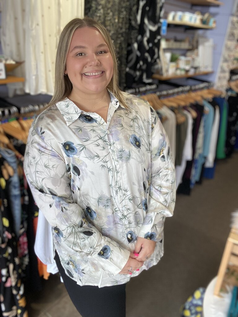 Charlotte Blouse, Khaki Breeze, Silk Viscose 1X