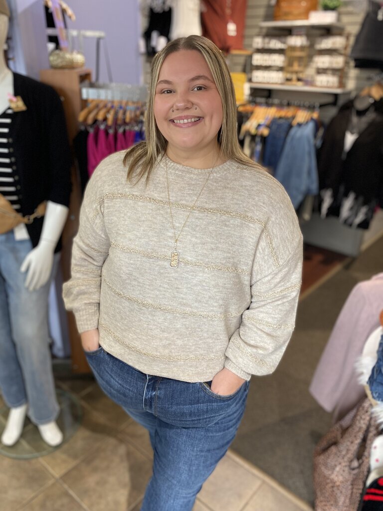 Sequin Stripe Sweater XL
