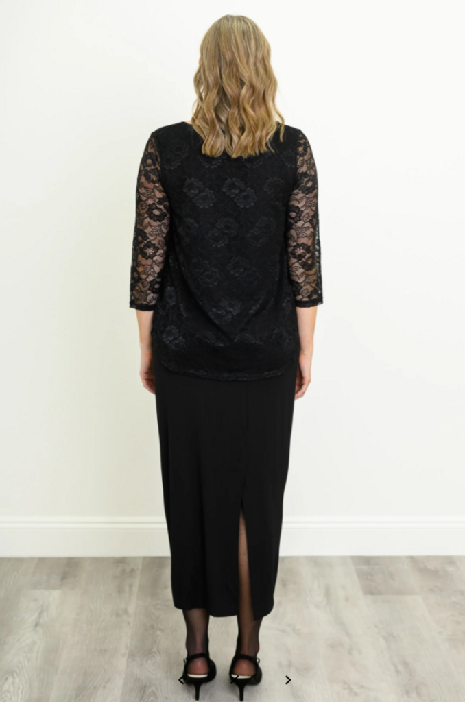 Ellen 3/4 Sleeve, Bamboo, Lace 2X