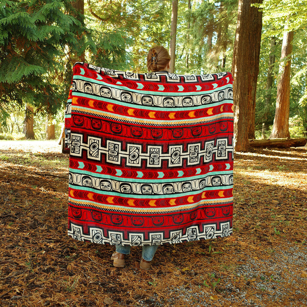 Fleece Blanket - Woven Together Morgan Asoyuf, Tsimshian, Ts’msyen