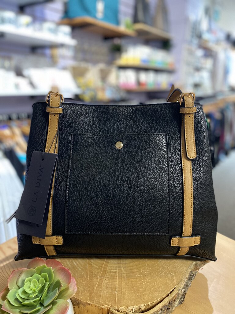 La Diva Camel Double Handle Shoulder