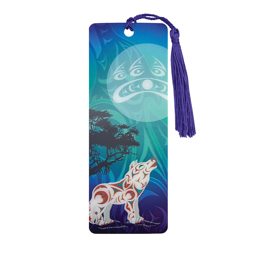 3D Lenticular Bookmark - Howling Wolf