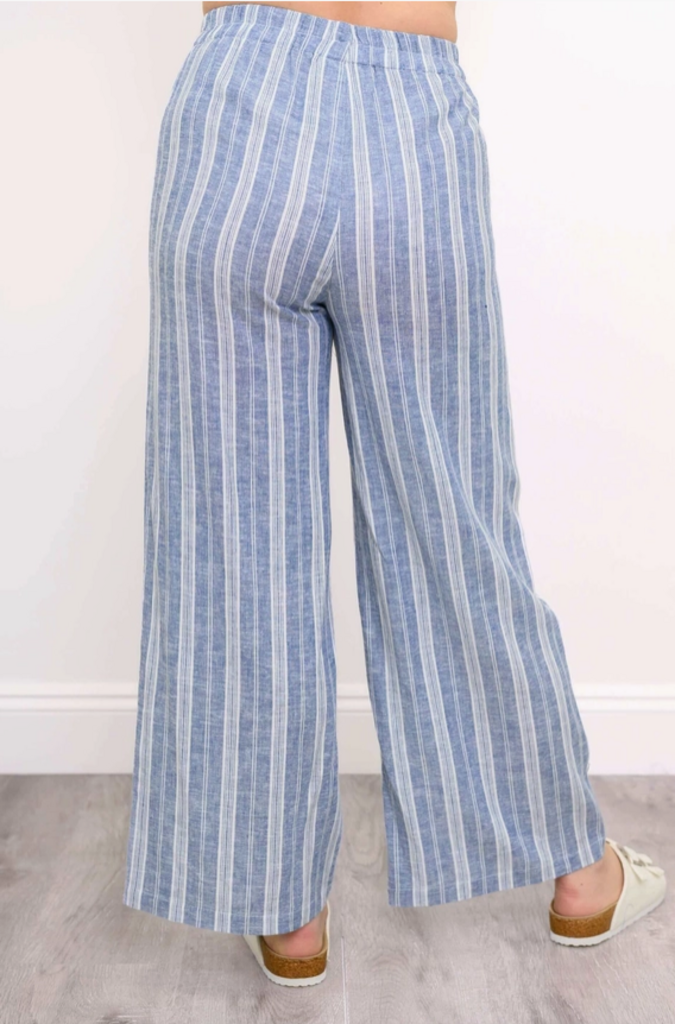 Parker Pant, Denim Stripe, Linen Viscose
