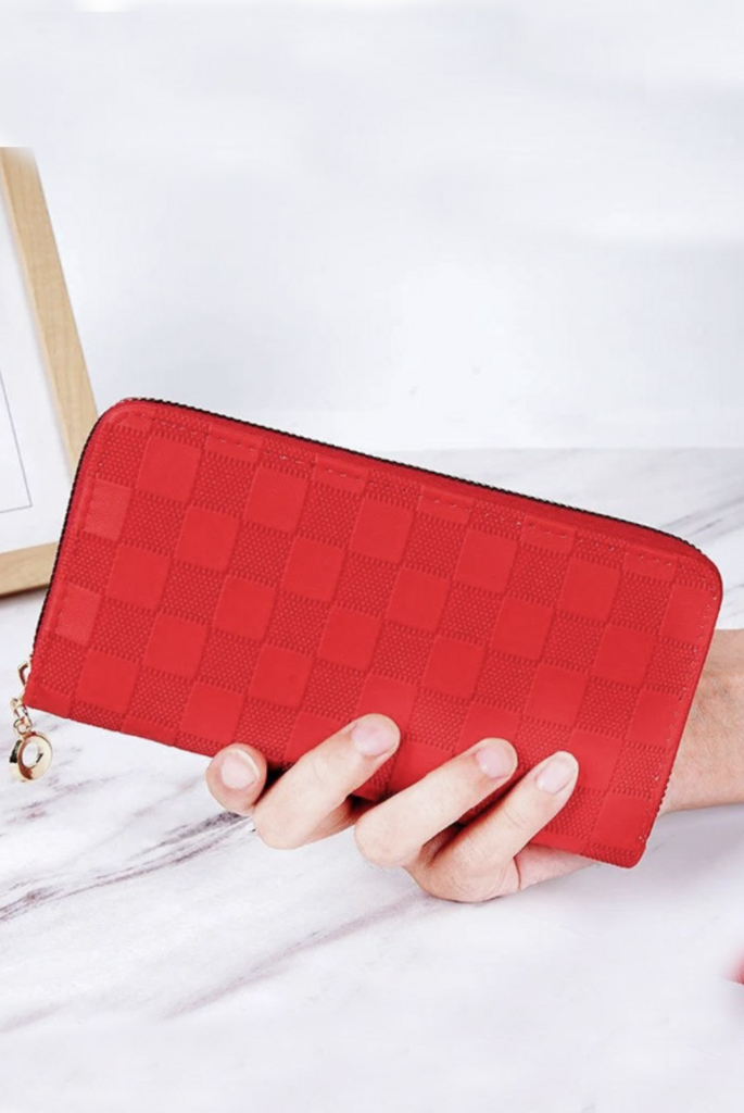 Checkered Monogram Vegan Leather Wallet