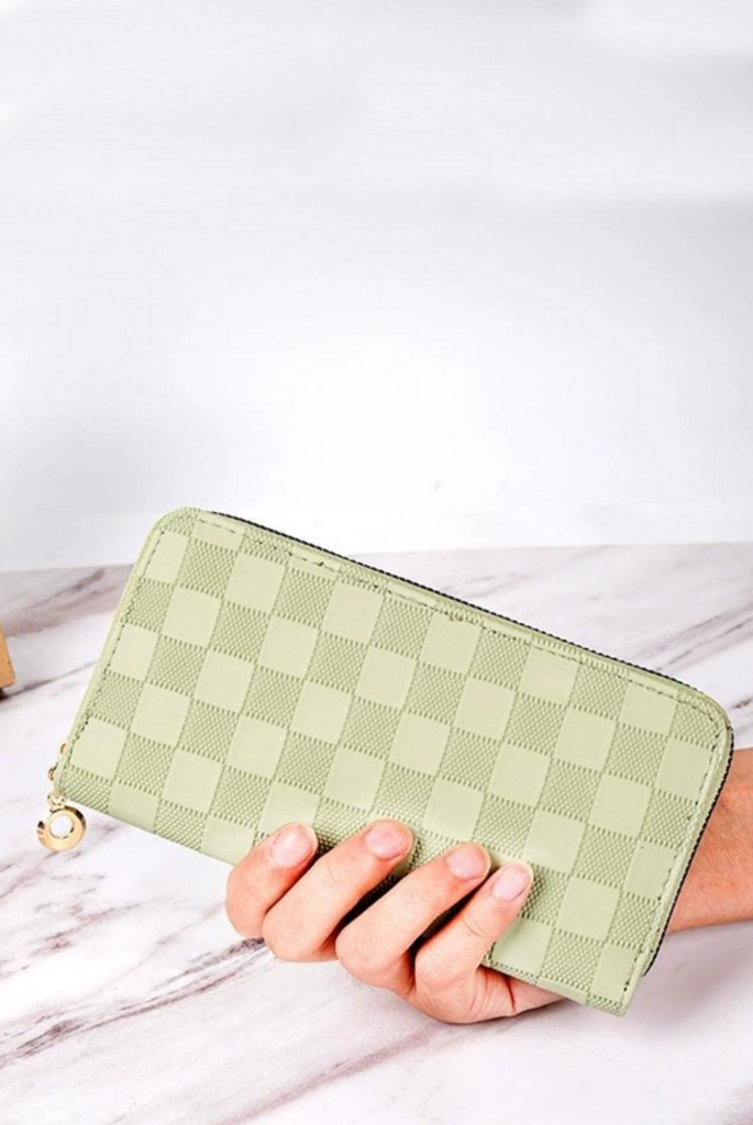 Checkered Monogram Vegan Leather Wallet