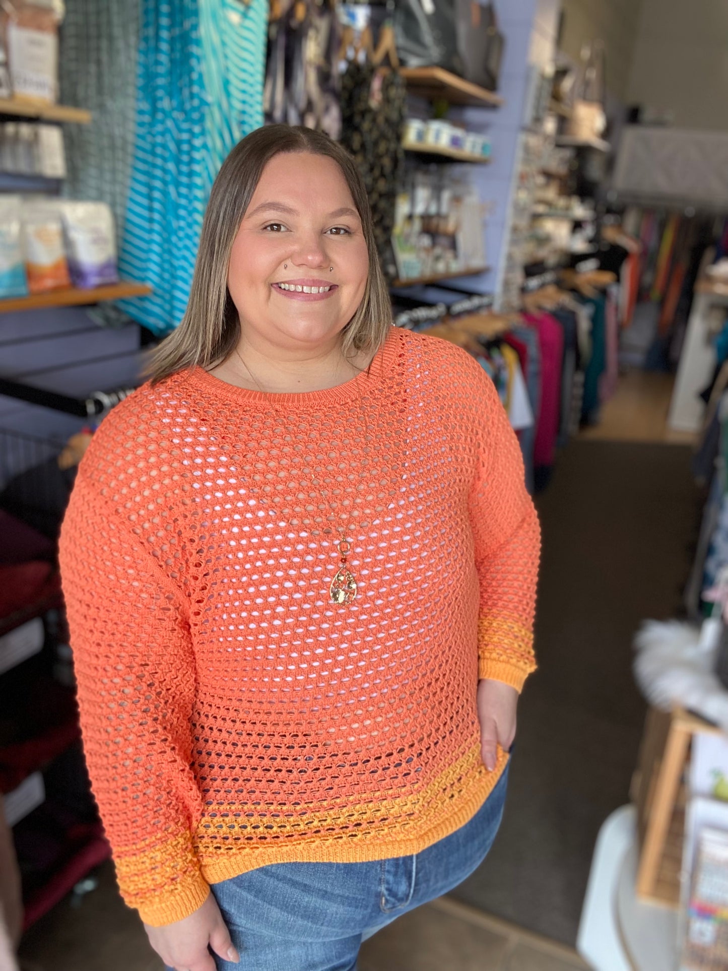 Sunset crochet sweater XL