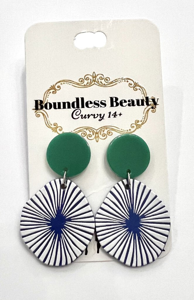 Blue Green brust Earrings