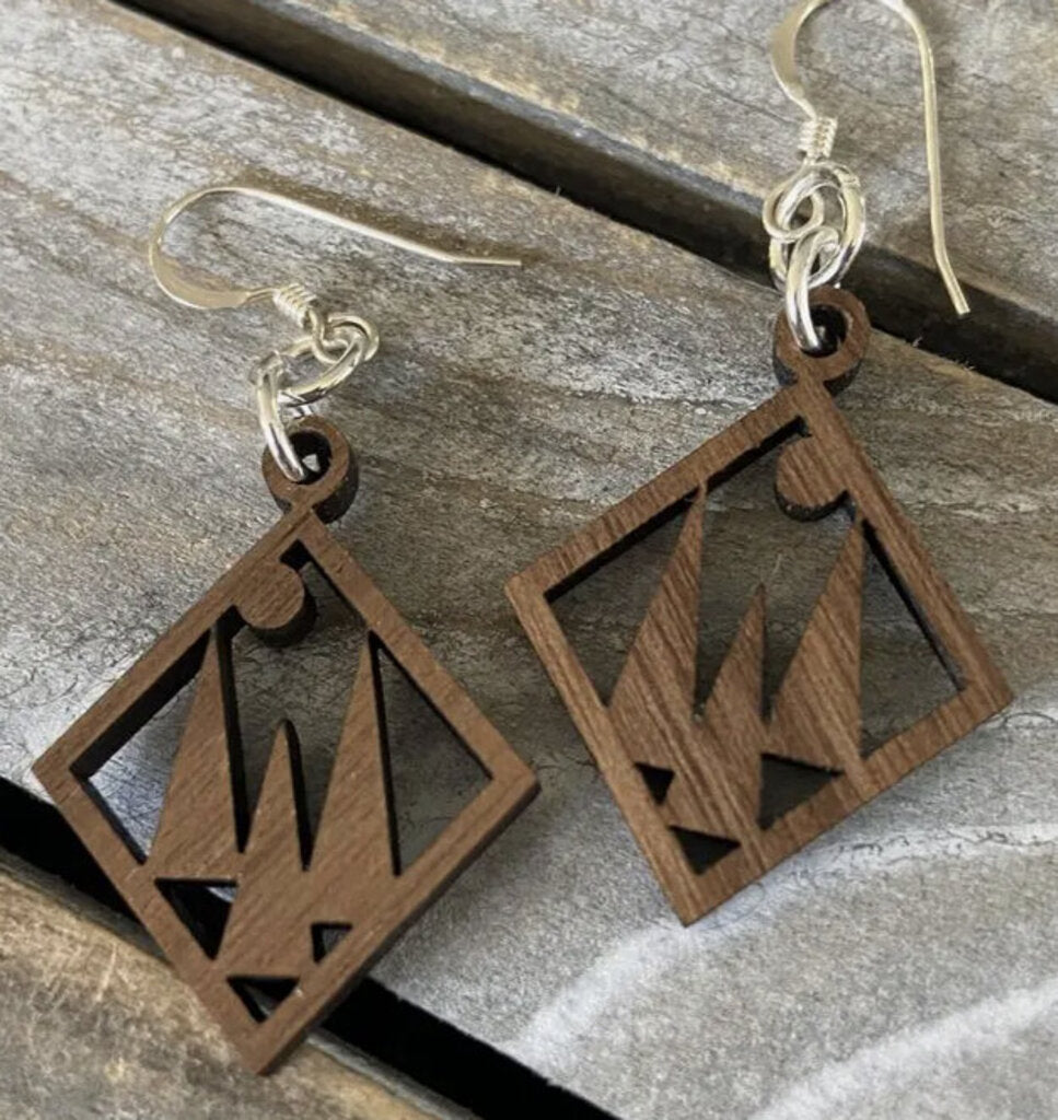 Walnut Wood Trees Earrings