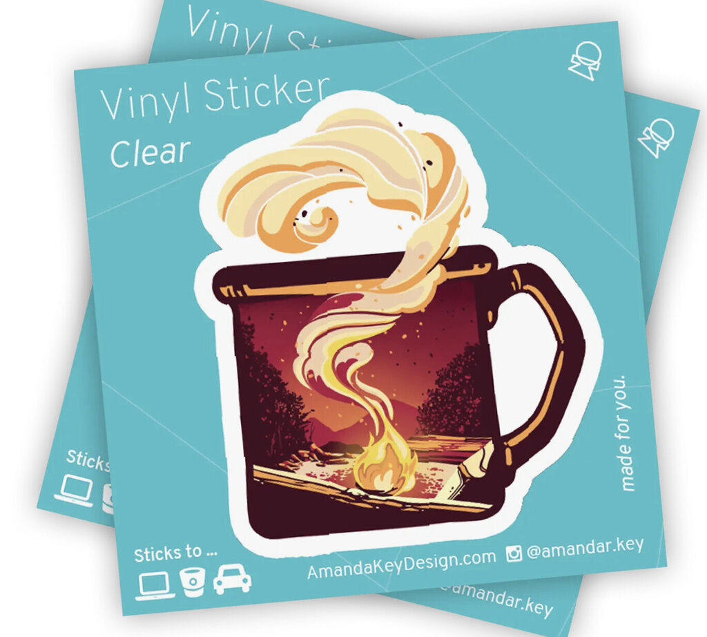 Explorer: Fireside - 3" Vinyl Clear Sticker