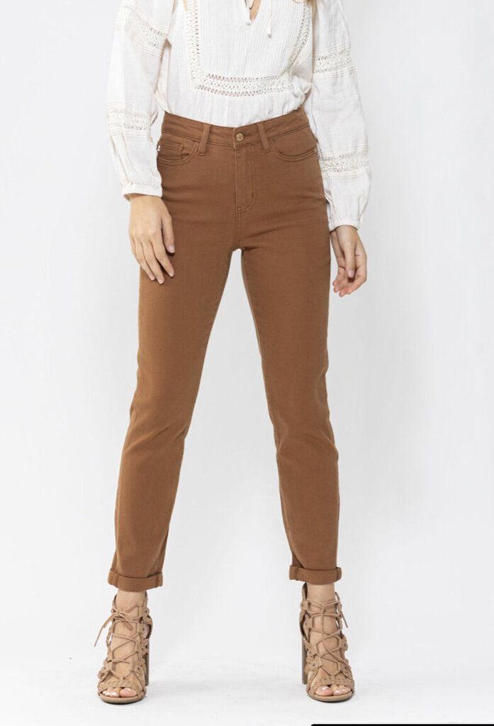 High waist brown slim fit size 24