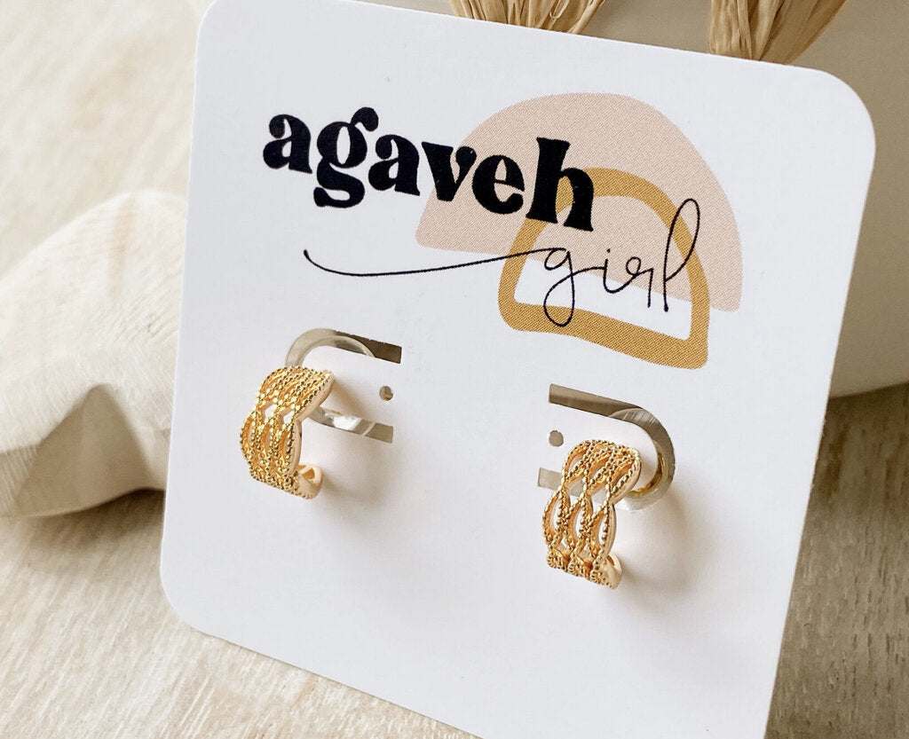 Gold Weave Hoops