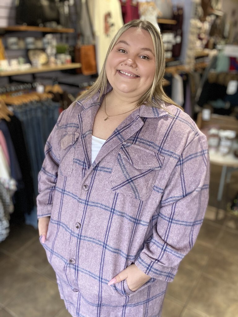 Plaid Long Shacket XL/1X