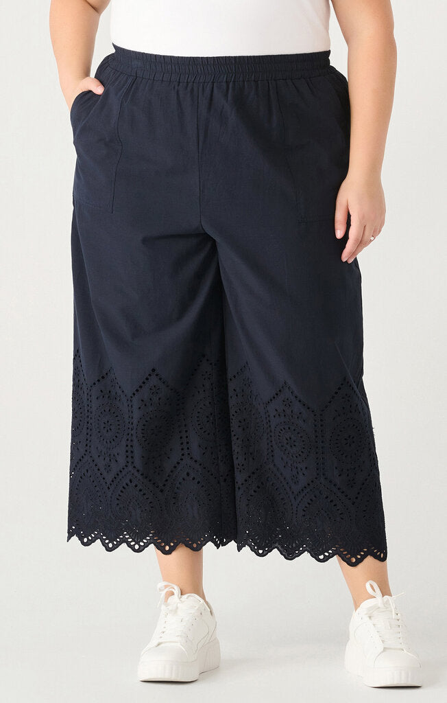 High waist eyelet pull on pants Dex Plus 3x