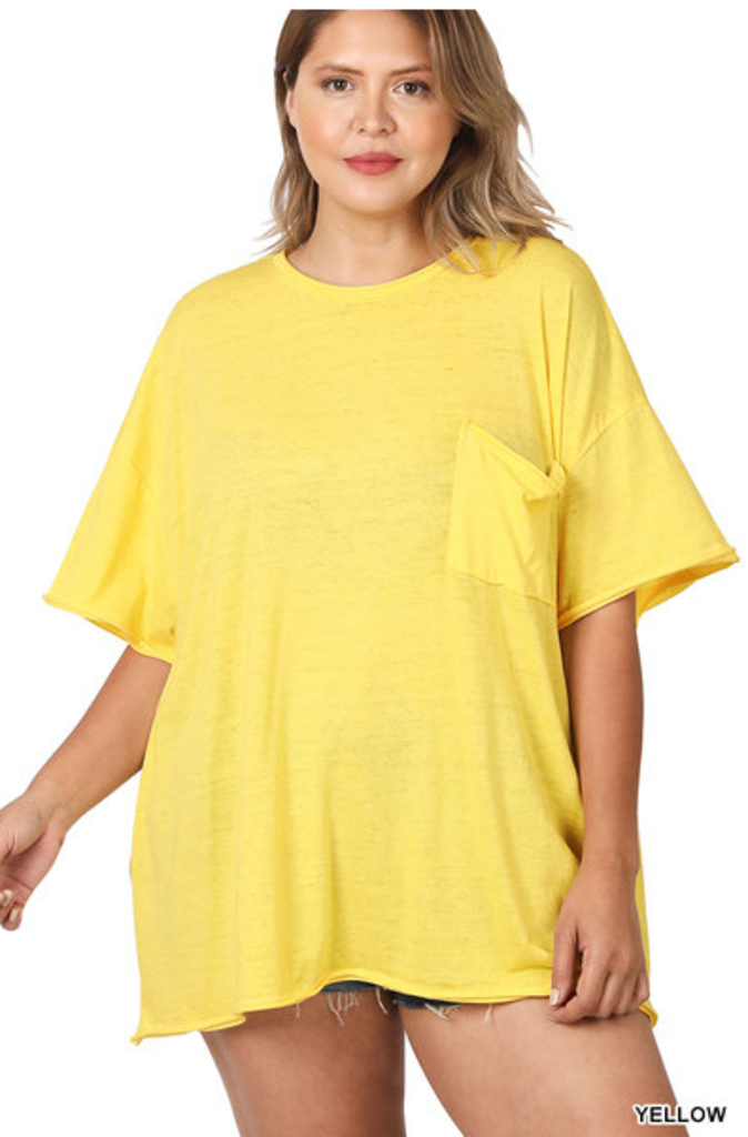 Oversized raw edge tee 3x
